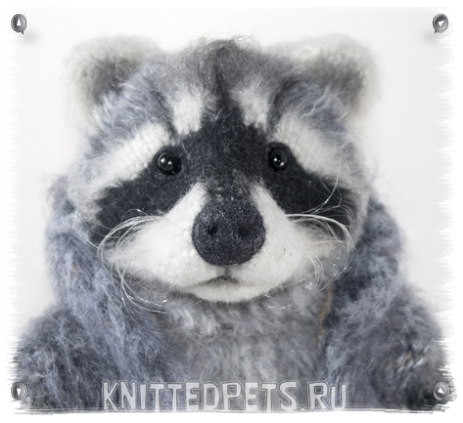 Rocky Racoon knitted interior toy